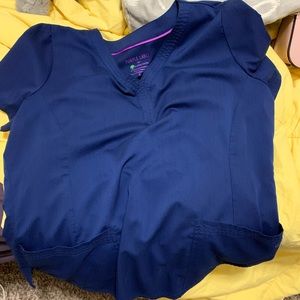 Navy Healing Hands Scrub Set